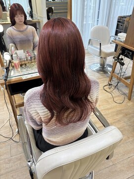 ネオリーブ チロル 横浜西口店(Neolive CiroL.) ダブルカラーで作るチェリーレッド 暖色カラー