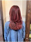 チェリーレッド/イメチェン/レイヤーカット/セミロング/ロング