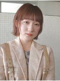 ミニボブピンクブラウ 顔周りレイヤ 外ハネボブ渋谷原宿神宮前