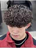 大分メンズ重めマッシュプードルパーマ波巻きスパイラルパーマ