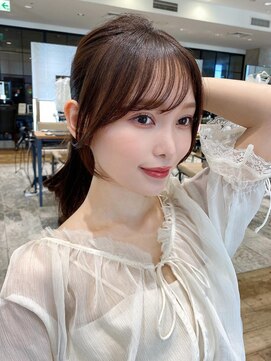 ラルユー 金山(LallYou) シャギーレイヤー韓国ワンホンヘアシースルーぱっつん前髪