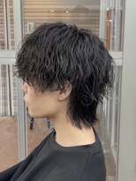 ハイライト/マッシュパーマ/ウルフ/アッシュブラック/渋谷駅