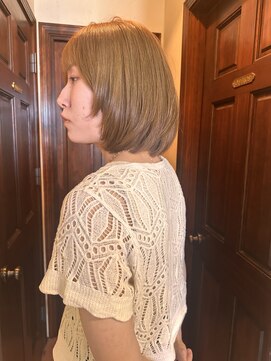 フランジェッタヘアー(Frangetta hair) ツヤツヤベージュカラー☆担当川合