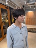 大人ショート/アッシュブラウン/透明感カラー/ブラウンカラー