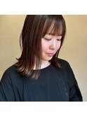 ミディアムヘアにラベンダーショコラ