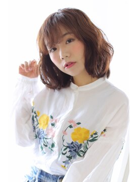 ヘアリゾート バレンタイン(hair+resort valentine) ゆるふわミディアム×フリンジバング