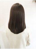 《'ekolu横山》艶カラーオリーブベージュナチュラルストレート