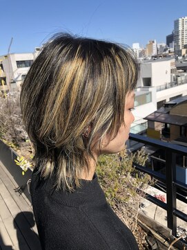 ベチカ(vetica) ハイライトカラーのマッシュウルフヘア＊