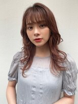 ゼンコー キチジョウジ シェール(ZENKO KICHIJOJI chere) ピンクブラウンのレイヤーロング/ミルクティーピンク