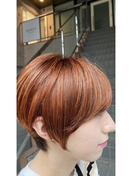 サーチ 三軒茶屋(SAATCHI) 【SAATCHI】オレンジカラー&ショート【三軒茶屋】