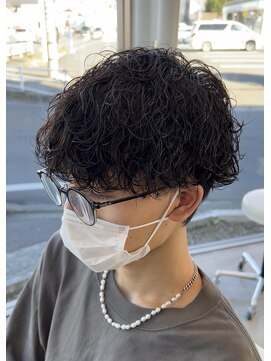 ブランコジーサウス(BLANCO G South) 波巻きスパイラルパーマ ツーブロック マッシュ 骨格補正