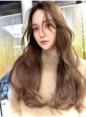 韓国ヘア レイヤーカット 透明感 グレージュ 井坂