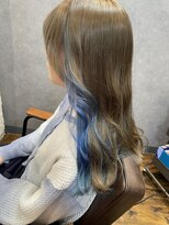 サロンド アクトレス 恵比寿店(salon de actress) イヤリングカラー　グレージュ×インナーブルー