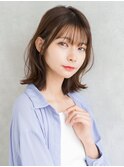ミディアムレイヤー　大人艶ブラウンカラー