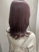 ラックスビー ガーデン 西宮北口駅前店(LUXBE GARDEN)&nbsp;ブリーチなし艶髪ピンクベージュ くびれヘア 似合わせカット