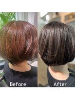 ツムグ 代官山店(TUMUGU)&nbsp;イメチェンビフォーアフター/TUMUGU白髪ぼかし透明感グレージュ