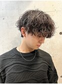 色気ウェットスパイラルパーマメンズミディアムサーフカール