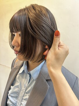 ネアー 新潟(NEER) アプリコットオレンジ/くびれヘア/ウェーブショート［新潟］