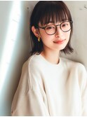 ショートボブ/外はねボブ/眉上バング/メガネボブ/大人ボブ