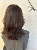 マロンベージュ/ロング/顔周りレイヤー/髪質改善/顔まわり
