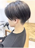 メンズヘアカット黒髪ナチュラルセンターパート韓国マッシュ小顔