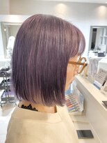ヴィフ ヘアアンドデザイン(Vif hair&design)&nbsp;ラベンダーグレー×ぱっつんボブ