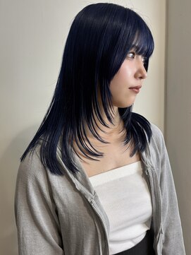 ステラ ヘア デザイン サロン(STELLA hair design salon) ディープブルー×レイヤー 【浅野】