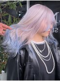 グレージュハッシュウルフレイヤーケアブリーチダークパープル
