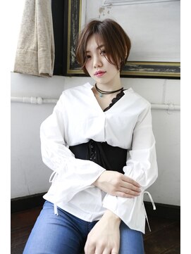 マノンヘアーデザイン(manon hair design..) 前髪長めのショートボブ