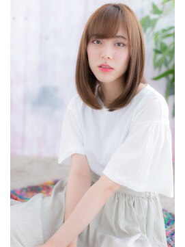 ミック 日暮里店(miq) フェザーバング×艶カラー☆甘め透け感ナチュラルミディb