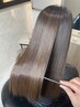 髪質改善ストレート+カット+リタッチカラー￥33000