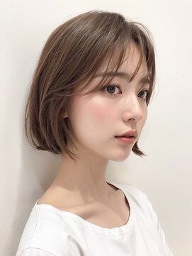 アロマヘアルーム 横浜店(AROMA hair room) シルキーベージュ似合わせ小顔ミニボブ斜めバング/横浜/横浜西口