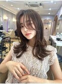 ハイレイヤーレイヤーカットくびれヘア韓国ヘアシースルーバング