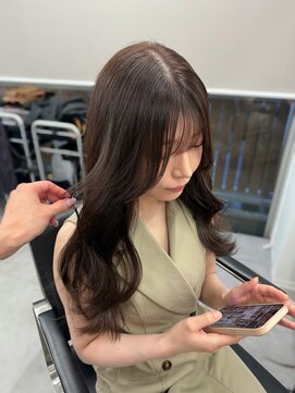 レブ 三条河原町(Reb,) ブリーチなしダブルカラーレイヤーカットミルクティーベージュ