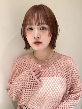 ガーデン 渋谷(GARDEN) ミニボブ　ボブ　フェイスレイヤー　ワイドバング　ベージュ