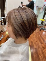 美容室ヒラトヤ 都南店&nbsp;大人かわいいひし形小顔外ハネボブ30代40代50代ショートボブ