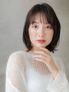 カバーヘア ブリス 川口(COVER HAIR bliss) ナチュラルロングボブ/ダークブラウン/シースルーバングe