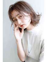 ムウ 難波(MOU)&nbsp;ボブクールショート前髪イメチェンピンクベージュ30代40代50代