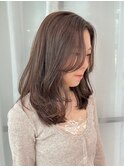 結べるレイヤーカット/ミルクティーベージュ/ミディアムレイヤー