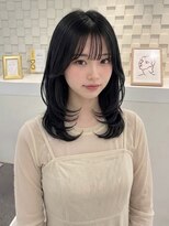 ケア 神戸(CARE)&nbsp;ミディアムレイヤー/結べるレイヤーカット/グレーブラック