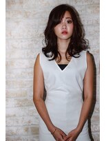 ヘアーアートシフォン 池袋西口店(Hair art chiffon)&nbsp;黒髪似合わせカットグレージュグラデーションカラーのふわミディ