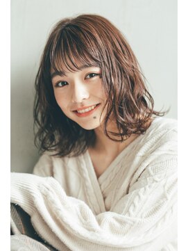 フィルムス 銀座(FILMS) レイヤーカット/デザインカラー/ウェットヘア/オリーブベージュ