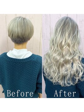 エクステ専門店あるじゃんすー 柏店 ホワイトアッシュカラー#シールエクステ#グレージュ#韓国#柏