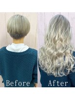 エクステ専門店あるじゃんすー 柏店 ホワイトアッシュカラー#シールエクステ#グレージュ#韓国#柏