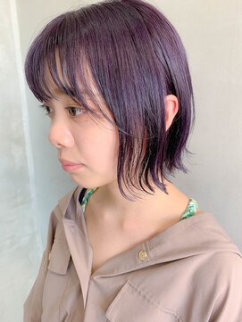 テトヘアー(teto hair) ラベンダーアッシュ、パープル、スリークボブ、外ハネボブ