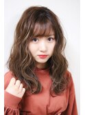 小顔セミロング