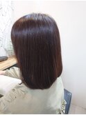 ミディアムストレート大人可愛いグレージュトーンダウン