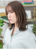 小顔シースルーバングくせ毛風流れるレイヤーc5戸頭20代30代40代