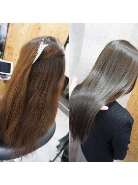 ヘアテリア リュウ 大塚(hair teria ryu) 面を整えてツヤ髪・表面髪質改善ストレート＆艶カラー