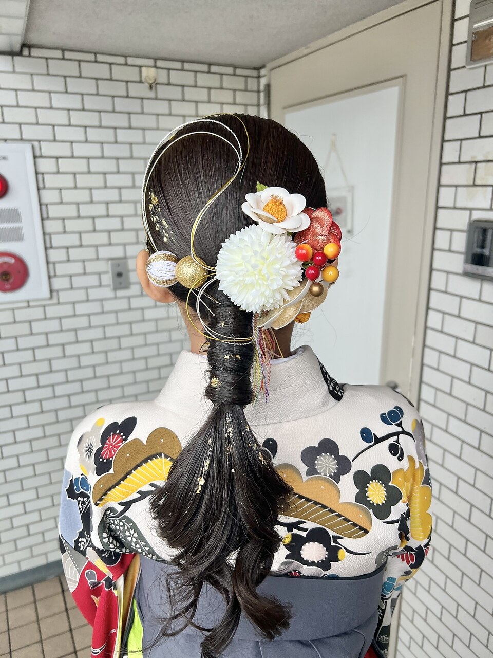 タイトポニー 卒業ヘアセット 金箔 水引：L179161759｜フェリーチェ